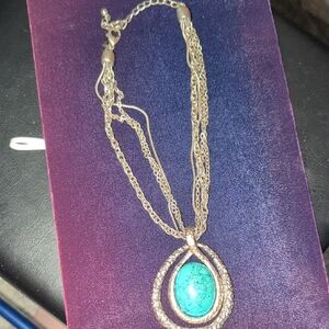 One Of A Kind Genuine Elegant Turquoise Pendant Necklace